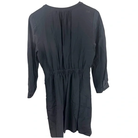 Madewell Gray Silk Faux-Wrap Dress Size 6 - Picture 3 of 7